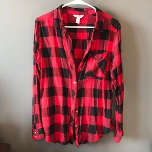 Arizona medium red and black flannel